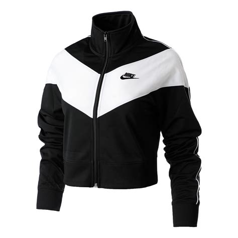 Nike Sportswear Heritage Trainingsjacke Damen Schwarz, Weiß 